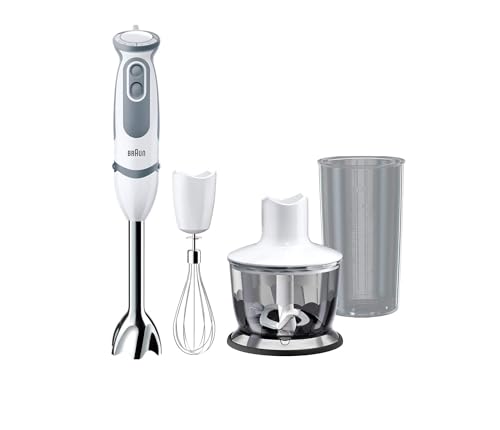 Braun Stabmixer MQ 5235WH Stabmixer – MultiQuick 5 Vario Pürierstab mit Edelstahl Mixfuß, 1000...