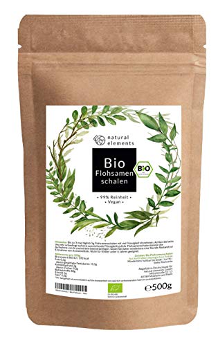 Bio Flohsamenschalen - Premium Qualität: Laborgeprüft, 99+% Reinheit, zertifiziert Bio. Vegan....