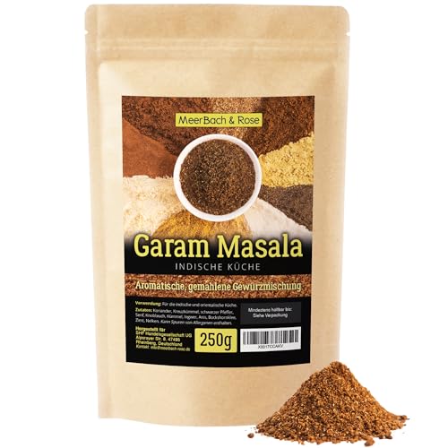 Garam Masala, indische Gewürzmischung, 250g gemahlenes Masala Gewürz, aromatisches Gewürz für...