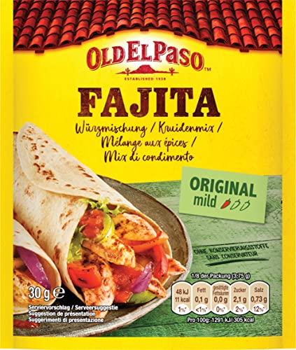 Old El Paso Fajita Würzmischung – Fertiger Gewürzmix für mexikanische Fajitas – 1 x 30 g