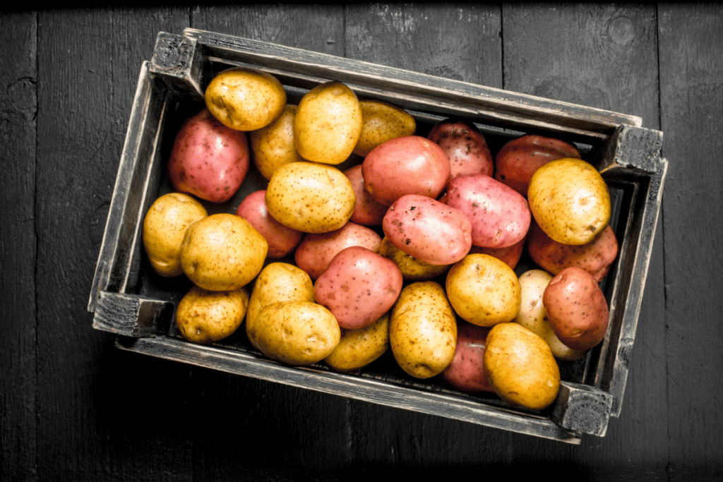 Kartoffeln lagern in einer Kiste